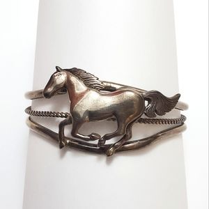🐎 Sterling Silver Galloping Horse Bracelet - Hallmarked Glen Sandoval 🐎